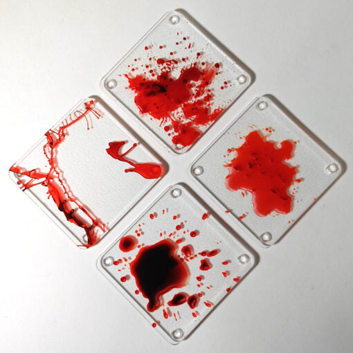 Set of 4 Blood Splat Square Coasters