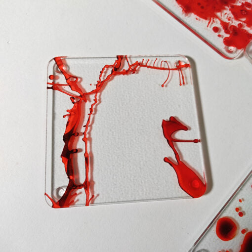 Set of 4 Blood Splat Square Coasters