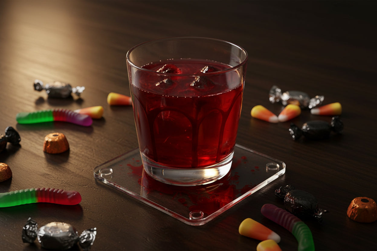 Set of 4 Blood Splat Square Coasters