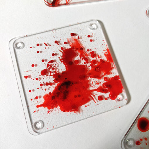 Set of 4 Blood Splat Square Coasters