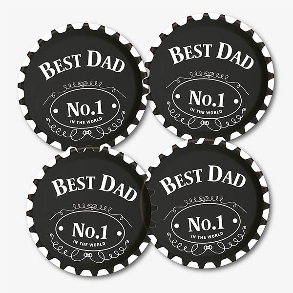 Best Dad Whiskey Style Printed Coaster