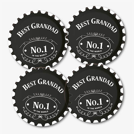 Best Grandad Whiskey Style Printed Coaster