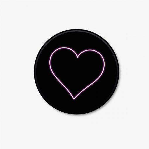 Pink Neon Heart Round Coaster