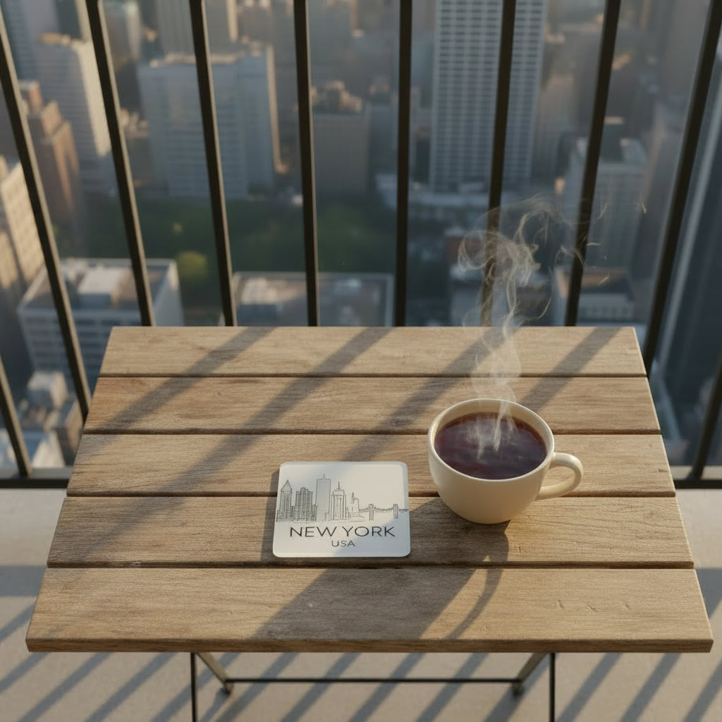 Set of 4 White City Skyline Coasters