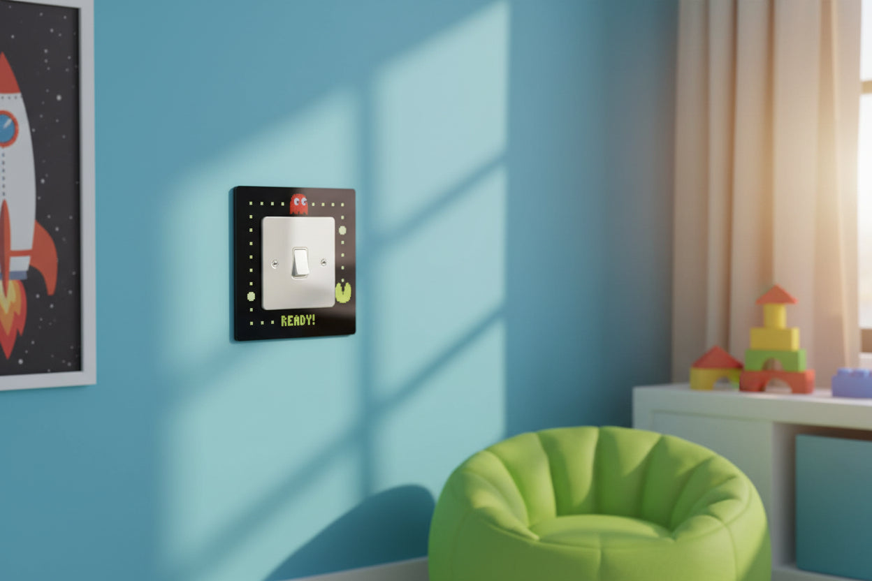 Pac-Man Light Switch Surrounds / Socket Surrounds