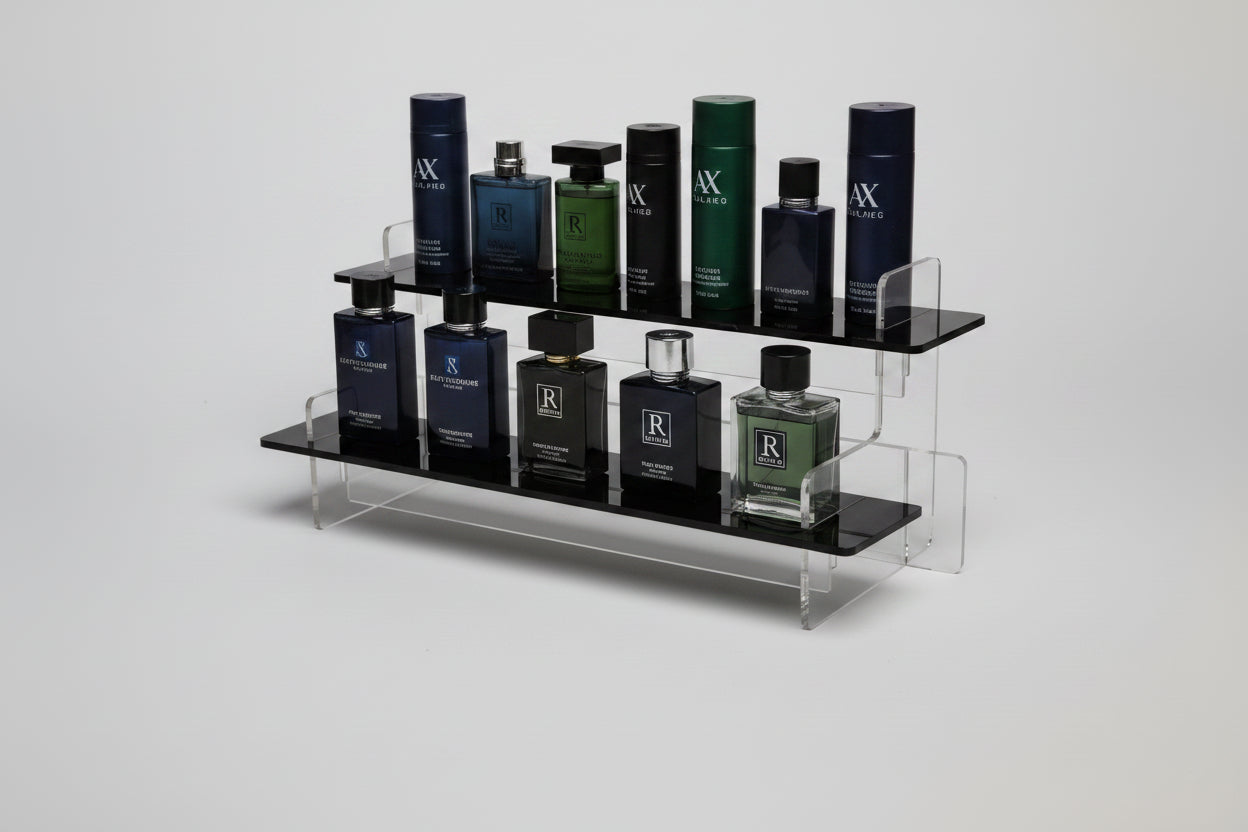 2 & 3 Tier Slimline 295mm Acrylic Tiered Display Stands
