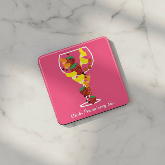 Pink Strawberry Gin Coaster