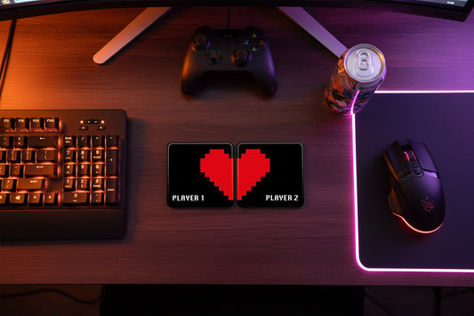 Couples ‘Player 1, Player 2’ Gaming Coaster Set