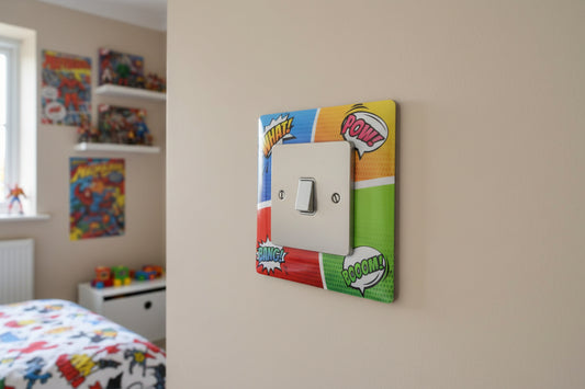 Comic Book Action Words Light Switch Surrounds / Socket Surrounds