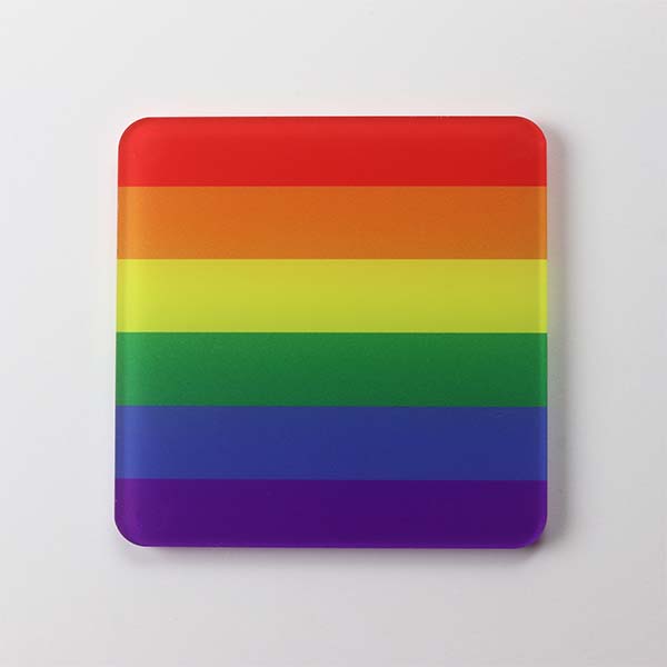 Rainbow Flag Square Coaster