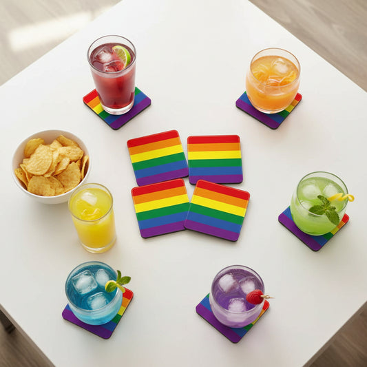 Rainbow Flag Square Coaster