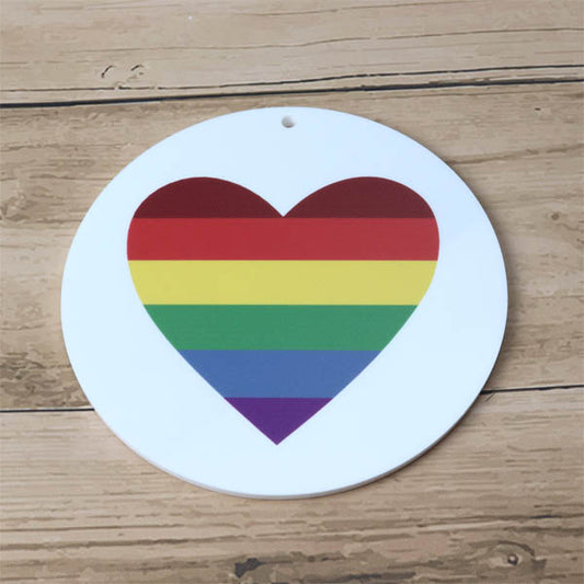 Rainbow Heart Hanging Decoration