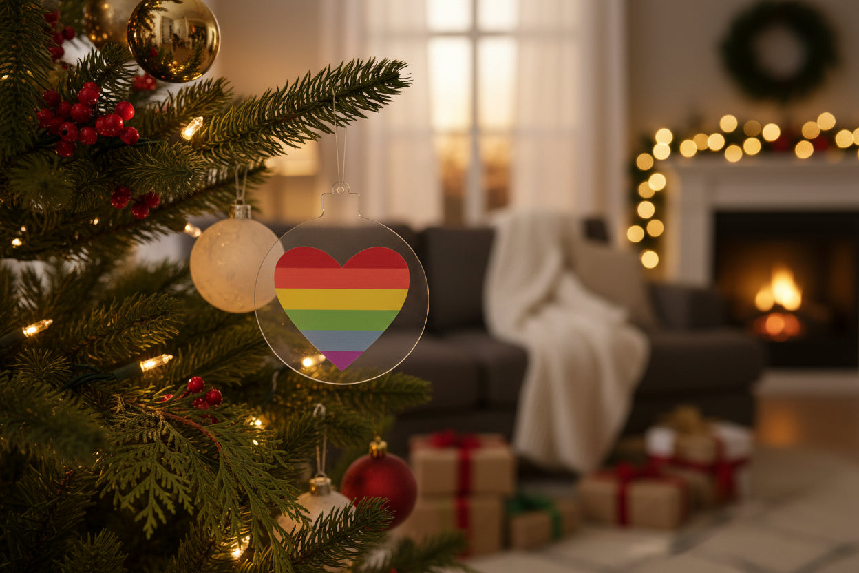 Rainbow Heart Christmas Tree Decoration