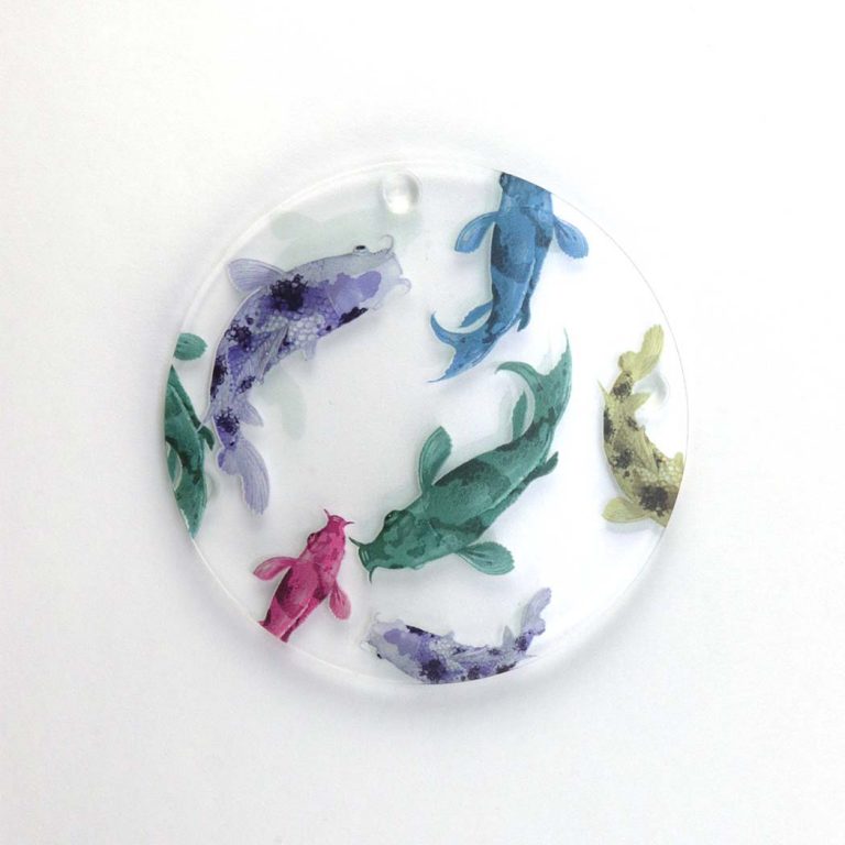 Koi Fish Pond Printed Coasters