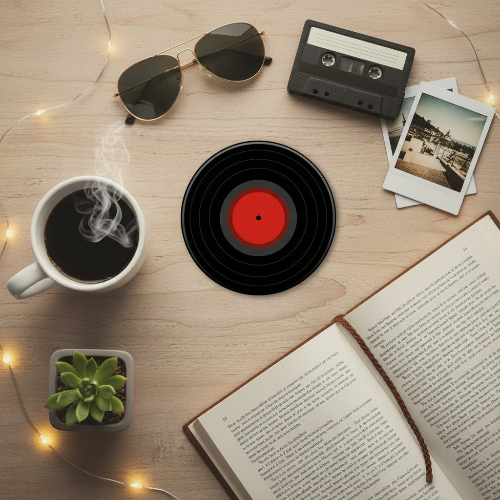 Vinyl Record Design Coaster