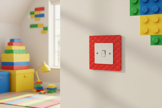 Lego Brick Light Switch Surrounds / Socket Surrounds – 4 Colours
