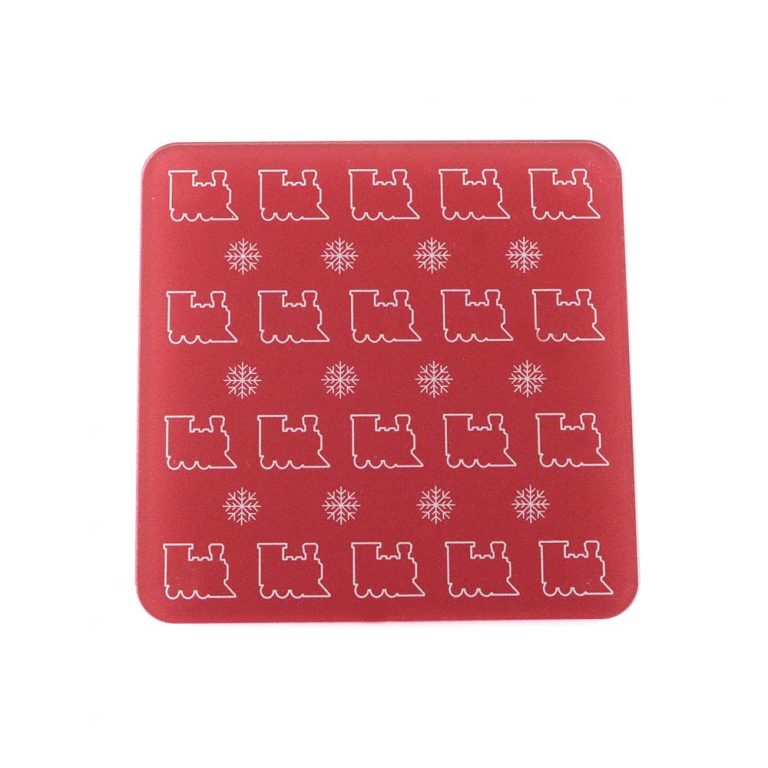 Red Christmas Coaster Set