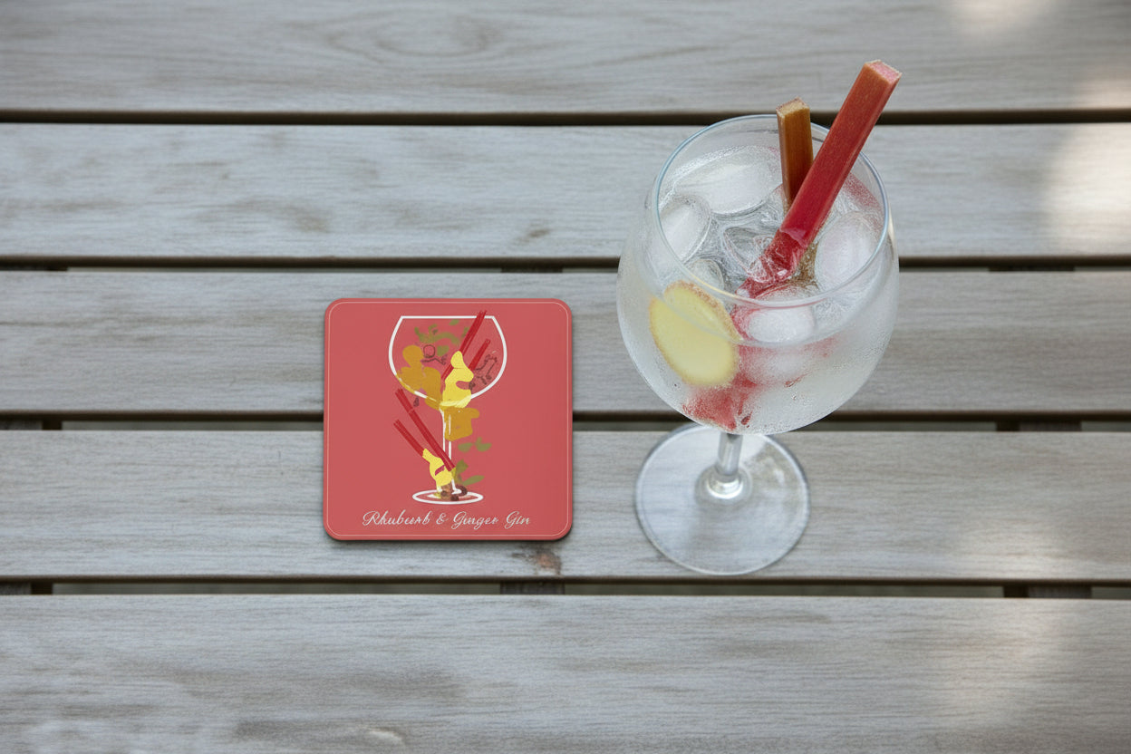 Rhubarb & Ginger Gin Coaster