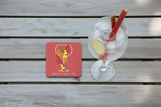 Rhubarb & Ginger Gin Coaster