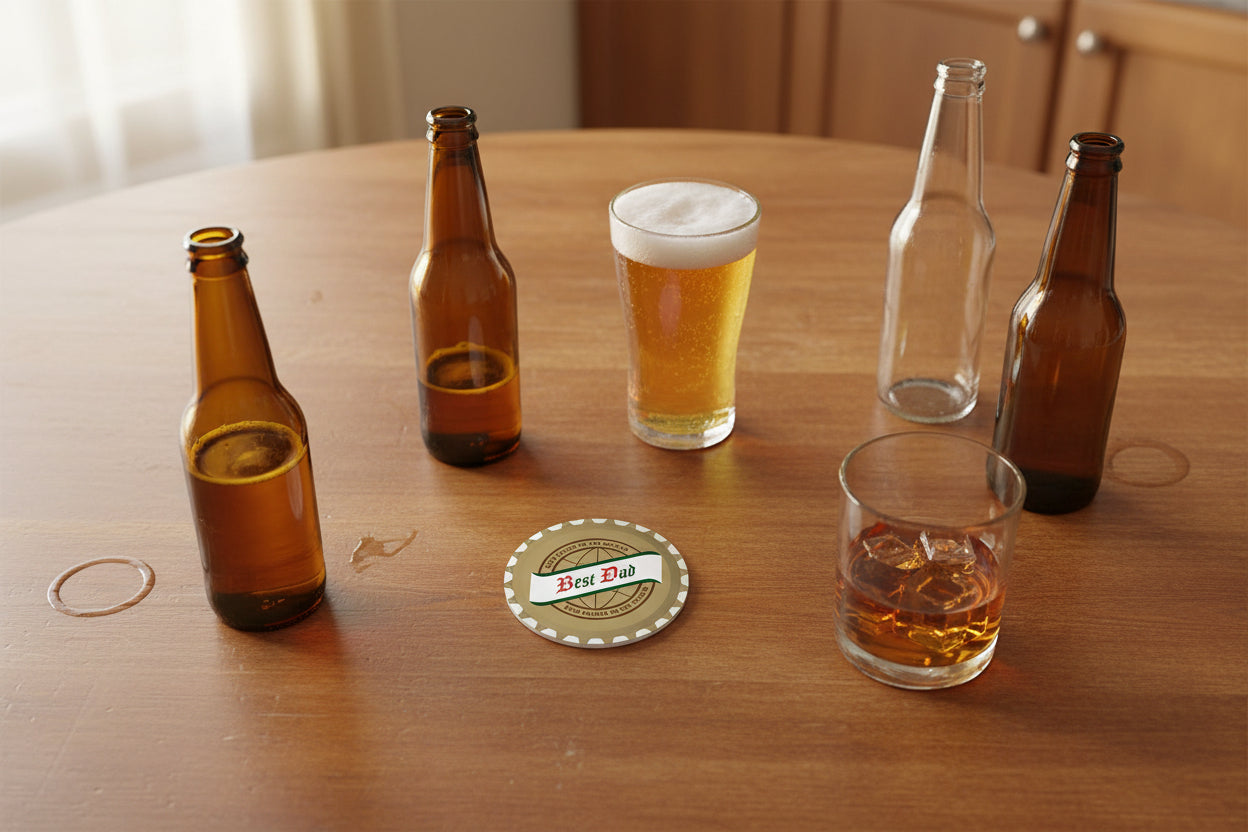 Best Dad San Miguel Style Printed Coaster