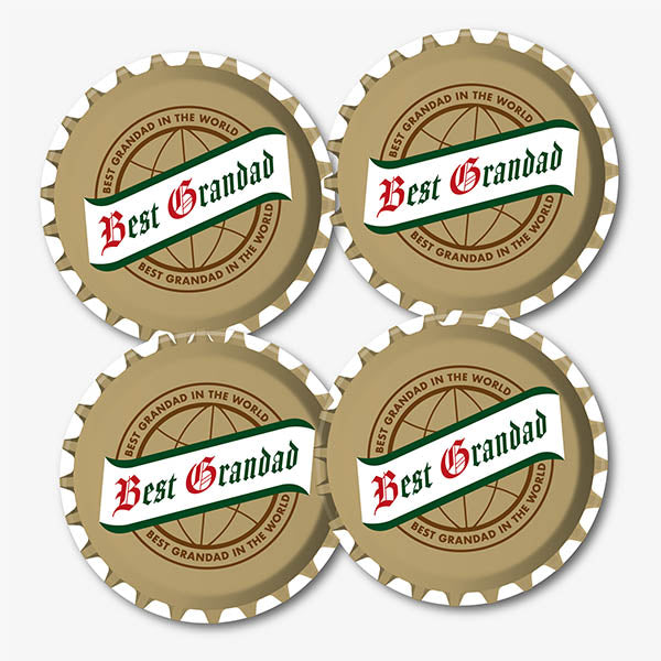 Best Grandad San Miguel Style Printed Coaster