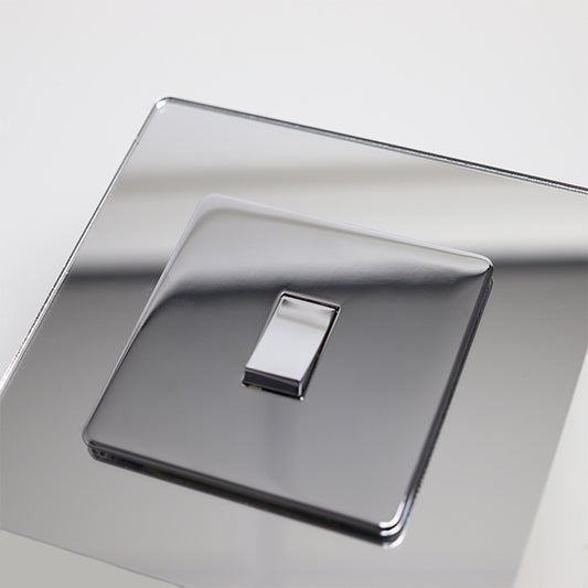 Silver Mirror Light Switch Surrounds / Socket Surrounds