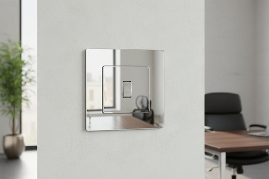 Silver Mirror Light Switch Surrounds / Socket Surrounds