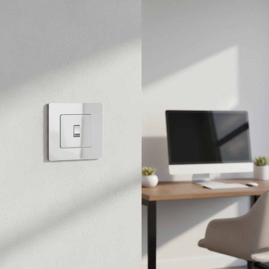 Silver Mirror Light Switch Surrounds / Socket Surrounds