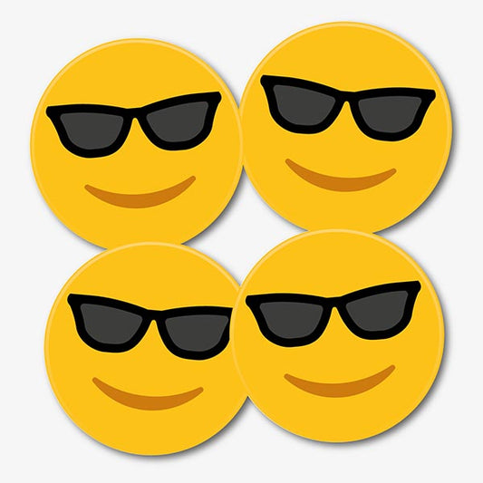 Smiling Sunglasses Face Emoji Coaster