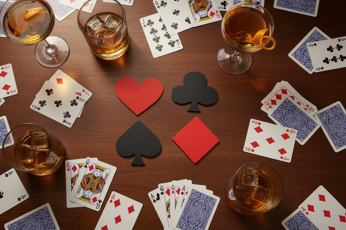 Set of 4 Playing Card Suit Shape Coasters