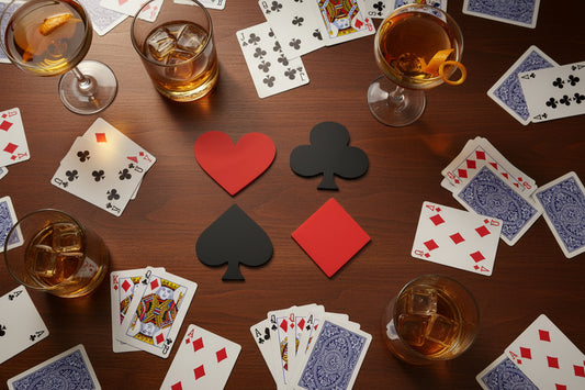 Set of 4 Playing Card Suit Shape Coasters