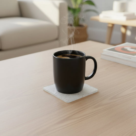 White Granite Effect Square Coaster