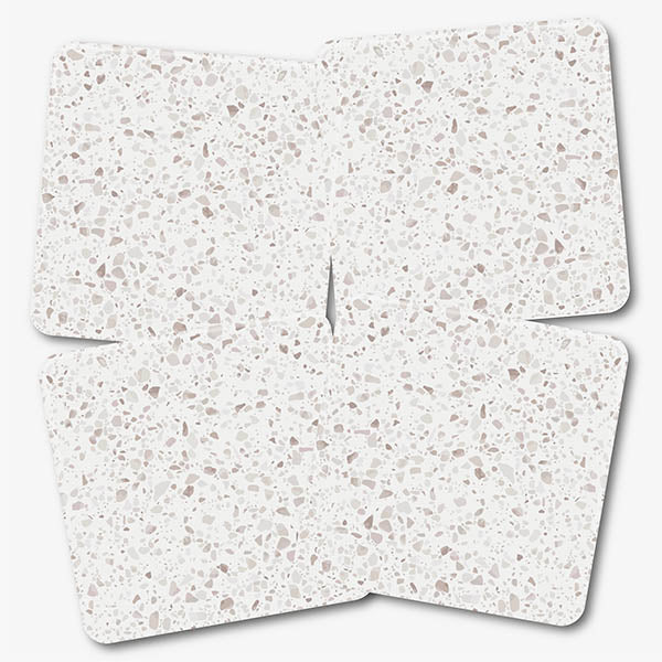White Granite Effect Square Coaster