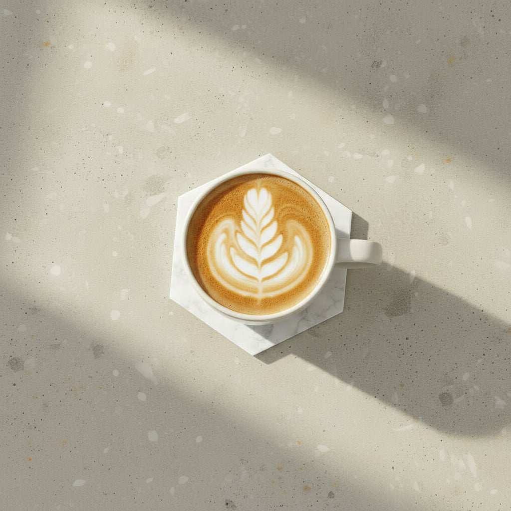 Hexagon White Marble Effect Coaster
