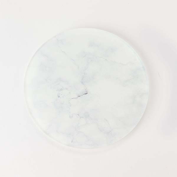 White Marble Effect Round Coaster