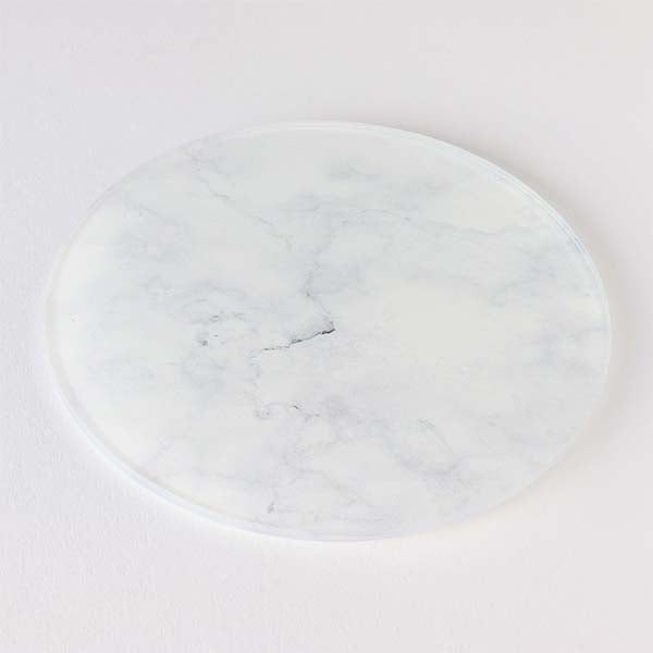 White Marble Effect Round Coaster