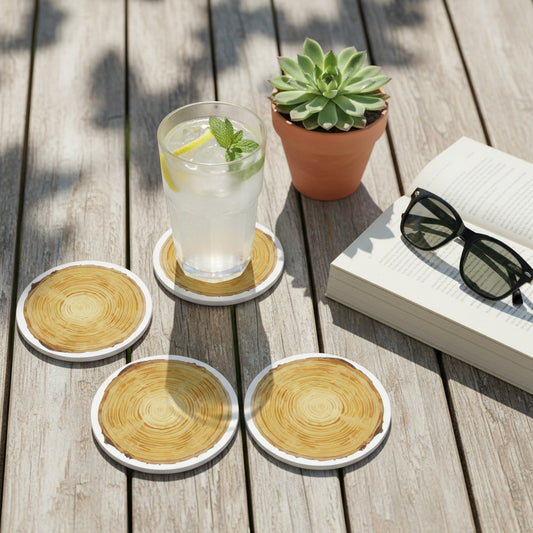 Round Wood Effect Coaster