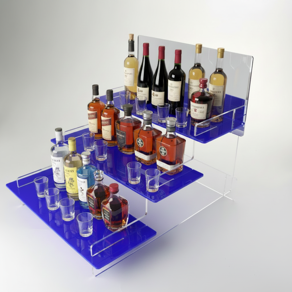 Extra Wide Acrylic Tiered Display Stand – 495mm Wide