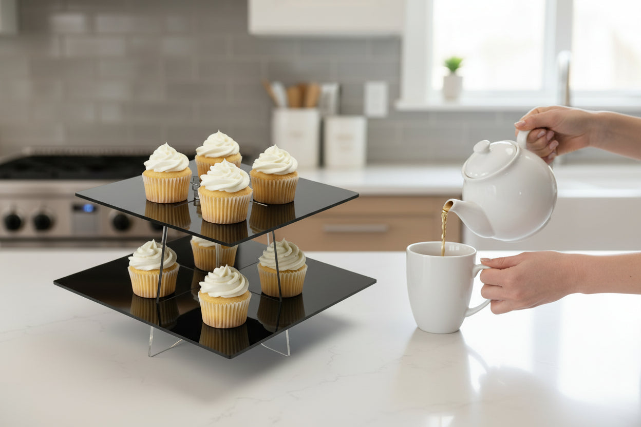 Large Square Tiered Acrylic Cupcake Stand