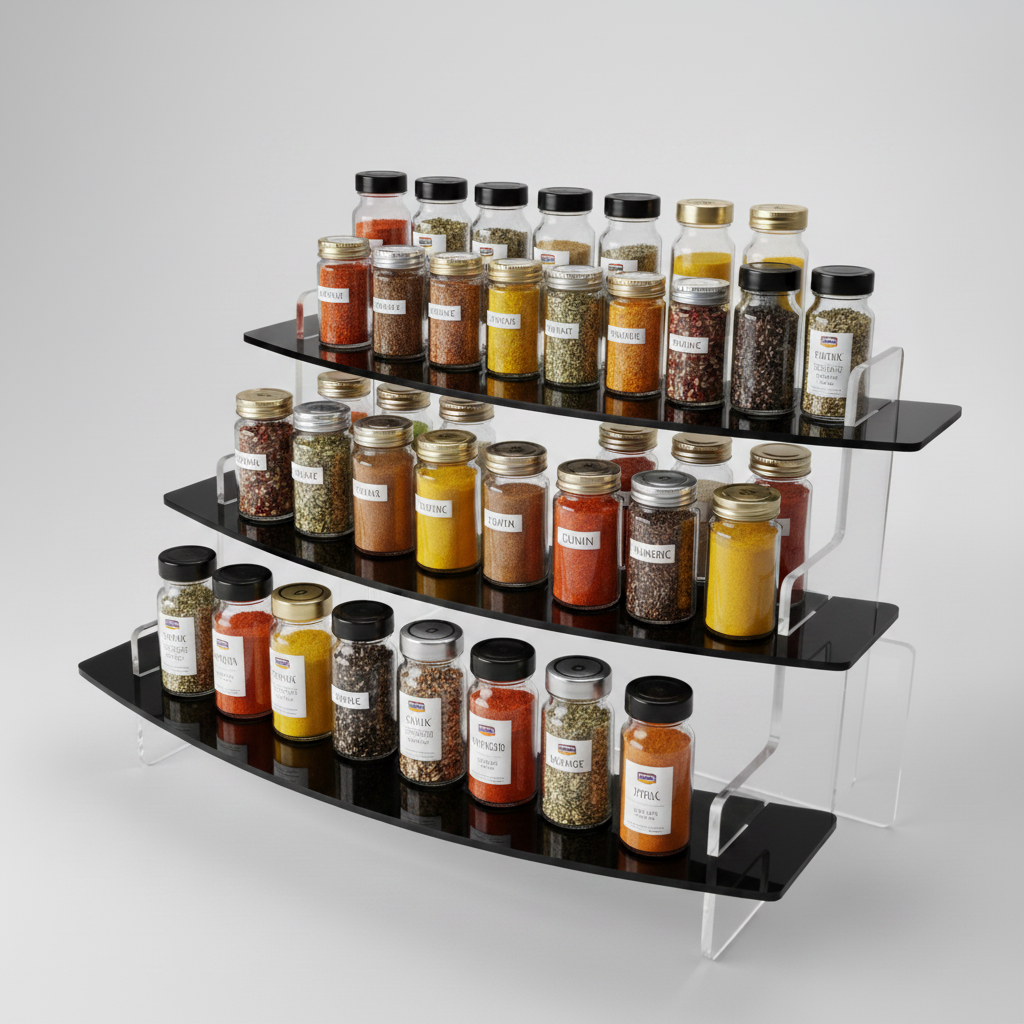 395mm Slimline Curved Tiered Display Stand