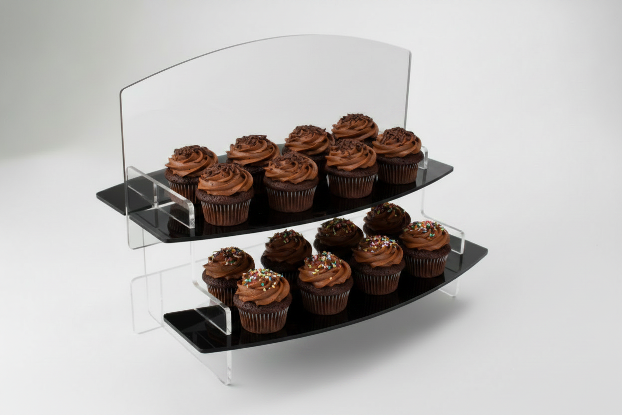 395mm Slimline Curved Tiered Display Stand
