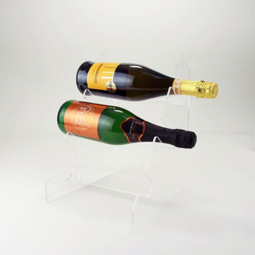 3 Bottle Clear Acrylic Minimalist Wine Rack