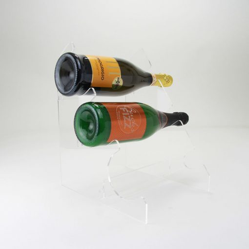 minimalist acrylic wine rack for 3 bottles