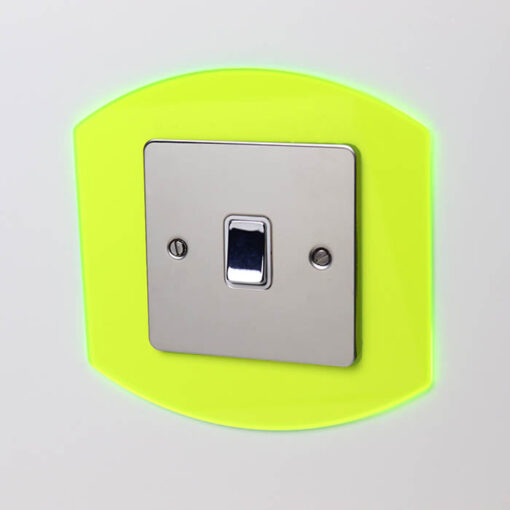 Light Switch / Socket Surround - Acid Green Edge-Lit Oval