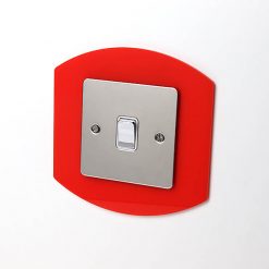 Light Switch / Socket Surround - Single Bright Red Oval Surround