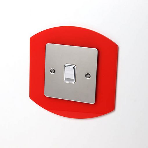 Light Switch / Socket Surround - Single Bright Red Oval Surround
