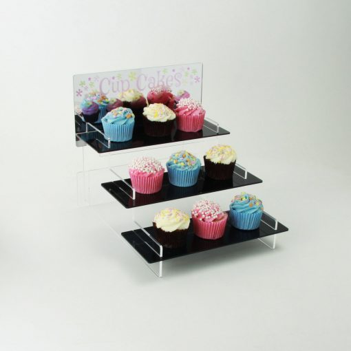 Cupcake Stand with Printed Mirror Header 3 tier