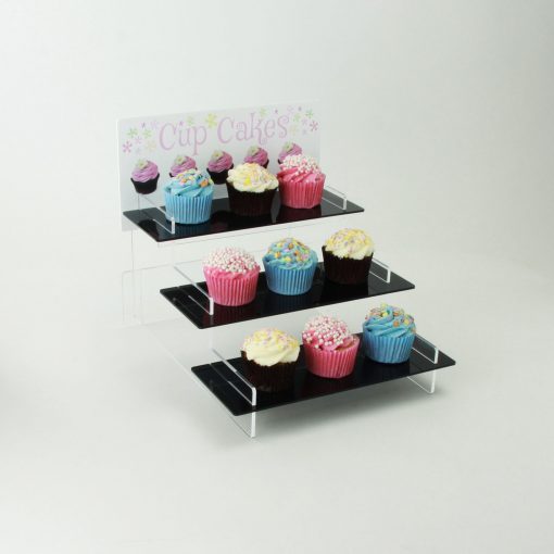 Cupcake Stand with White Printed Header with Cupcakes