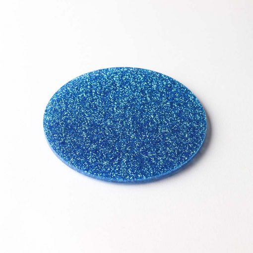 Circle Blue Glitter Coaster