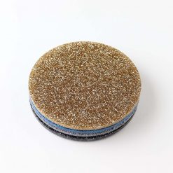 4 Circle Stack of Acrylic Glitter Coasters on a white background